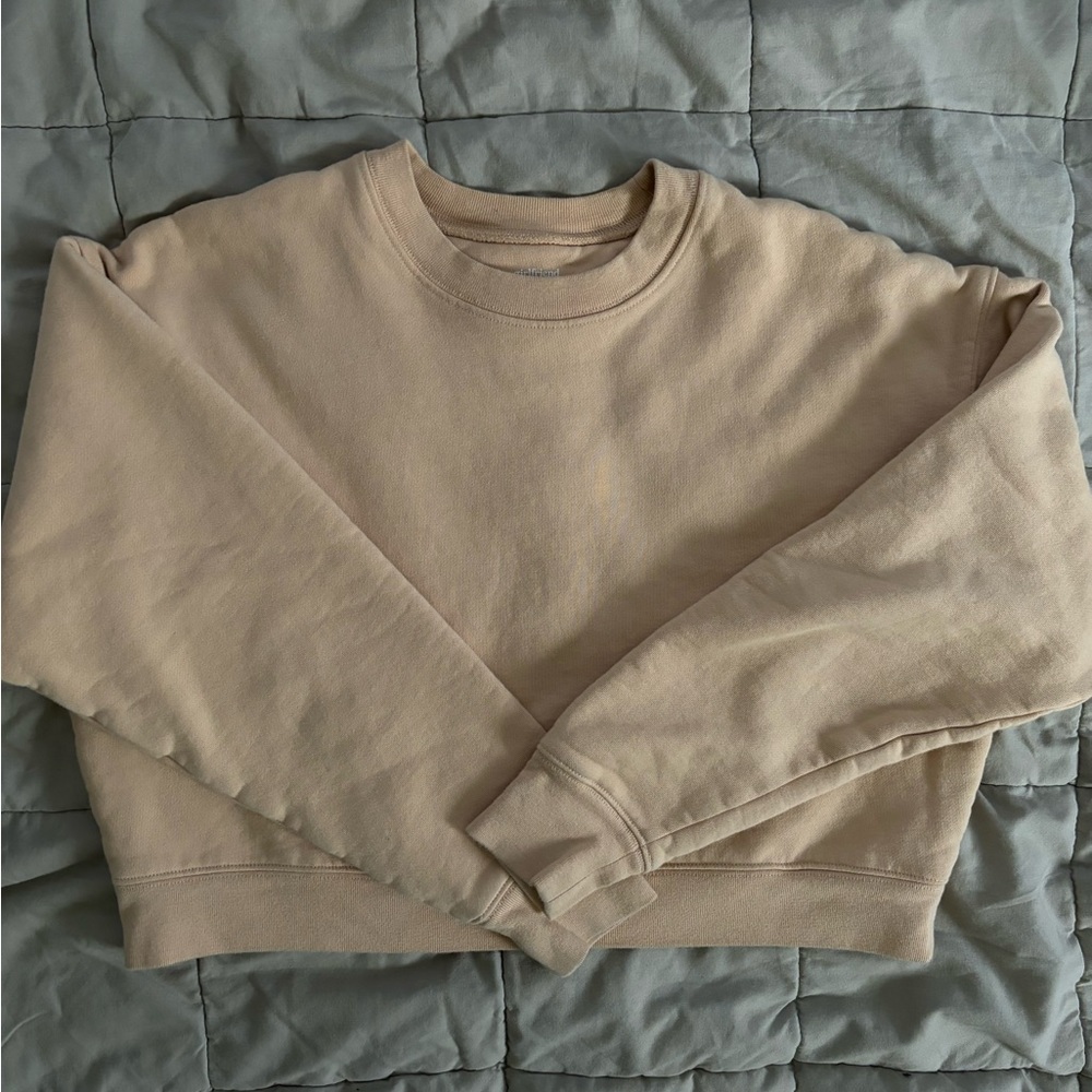 Girlfriend collective crew neck sweatshirt cropped size small